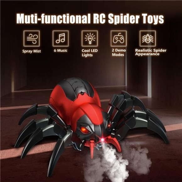 Remote Control Spider Kids Toys - RC Spider, Music Effect, LED Light, Toys - Picture 2 of 6